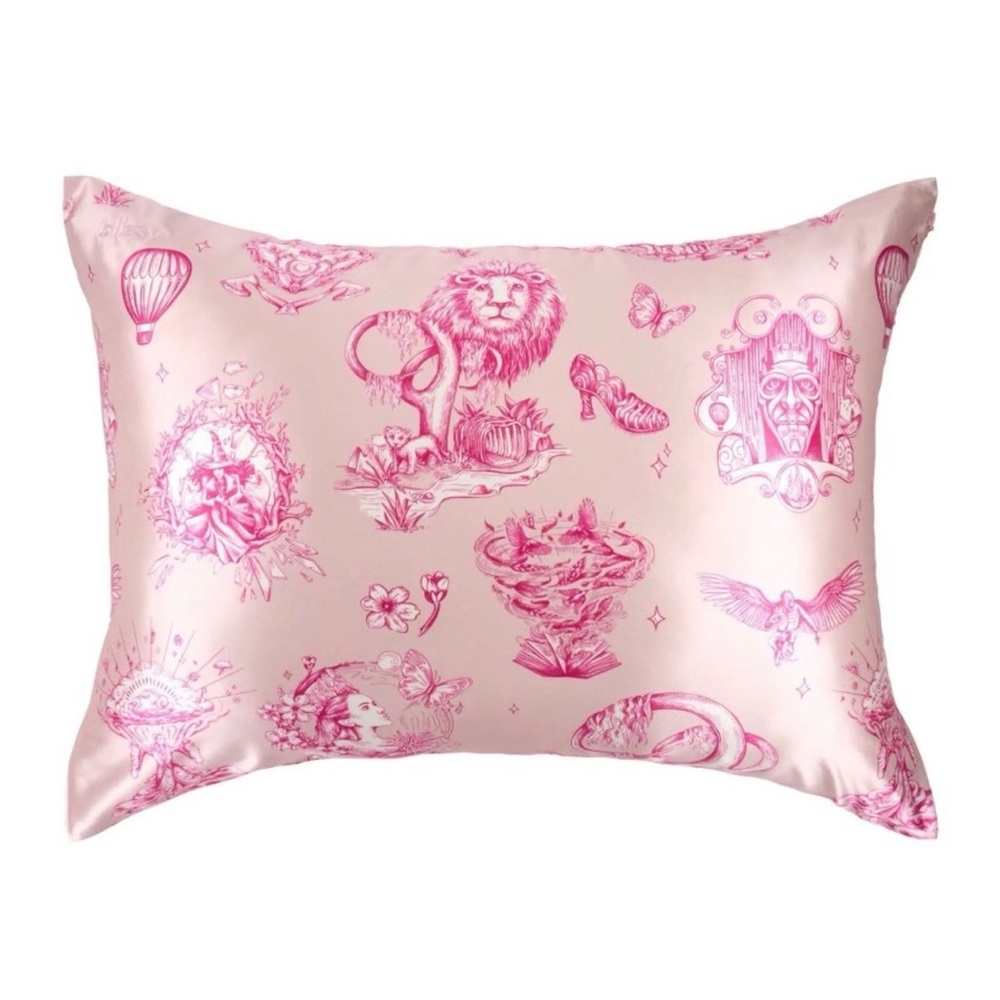 Blissy Wicked For Good x Katie Kime pink silk pillowcase